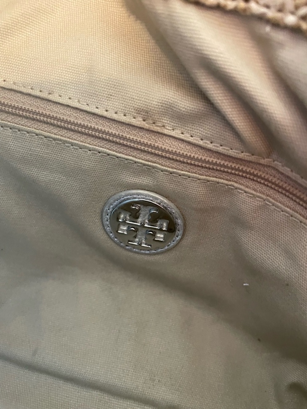 Tory Burch Straw Tote with Metallic silverTrim - Picture 4 of 9
